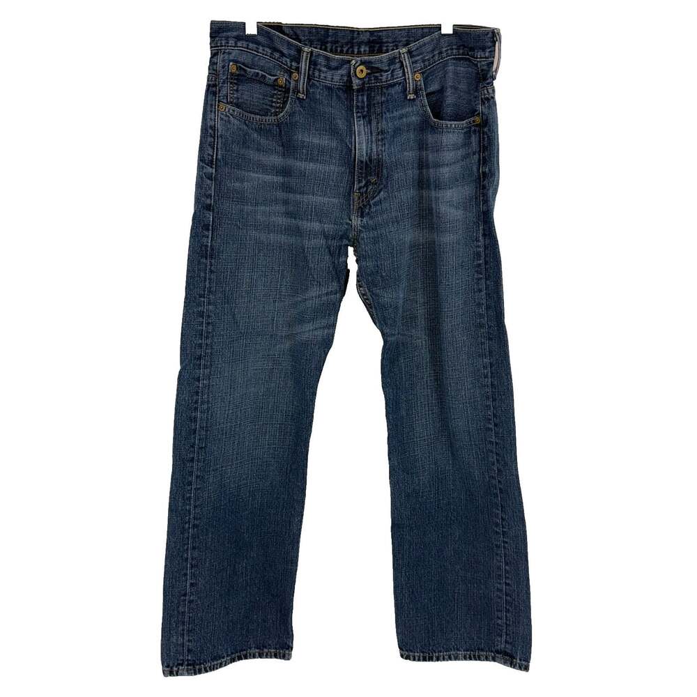 Levis Men 34x32 Fits 34x30 569 Loose Straight Jeans Baggy Y2K Style Dark Blue